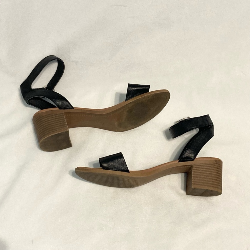 Steve Madden Kemmy Black Leather Heeled Sandals 8.5
